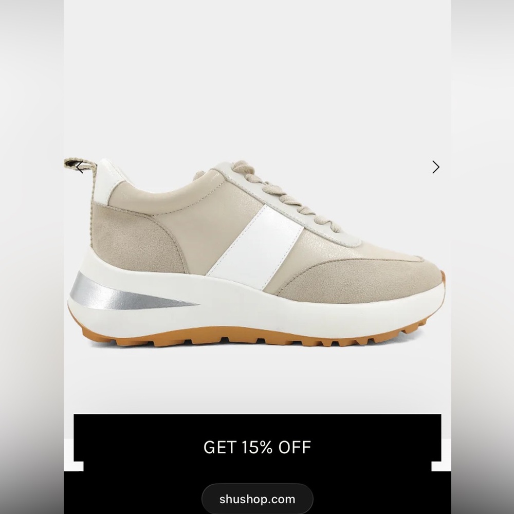 ShuShop Women’s Sneakers in Taupe and White